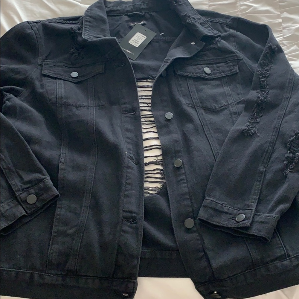 Fashion Nova Black Denim Jacket
